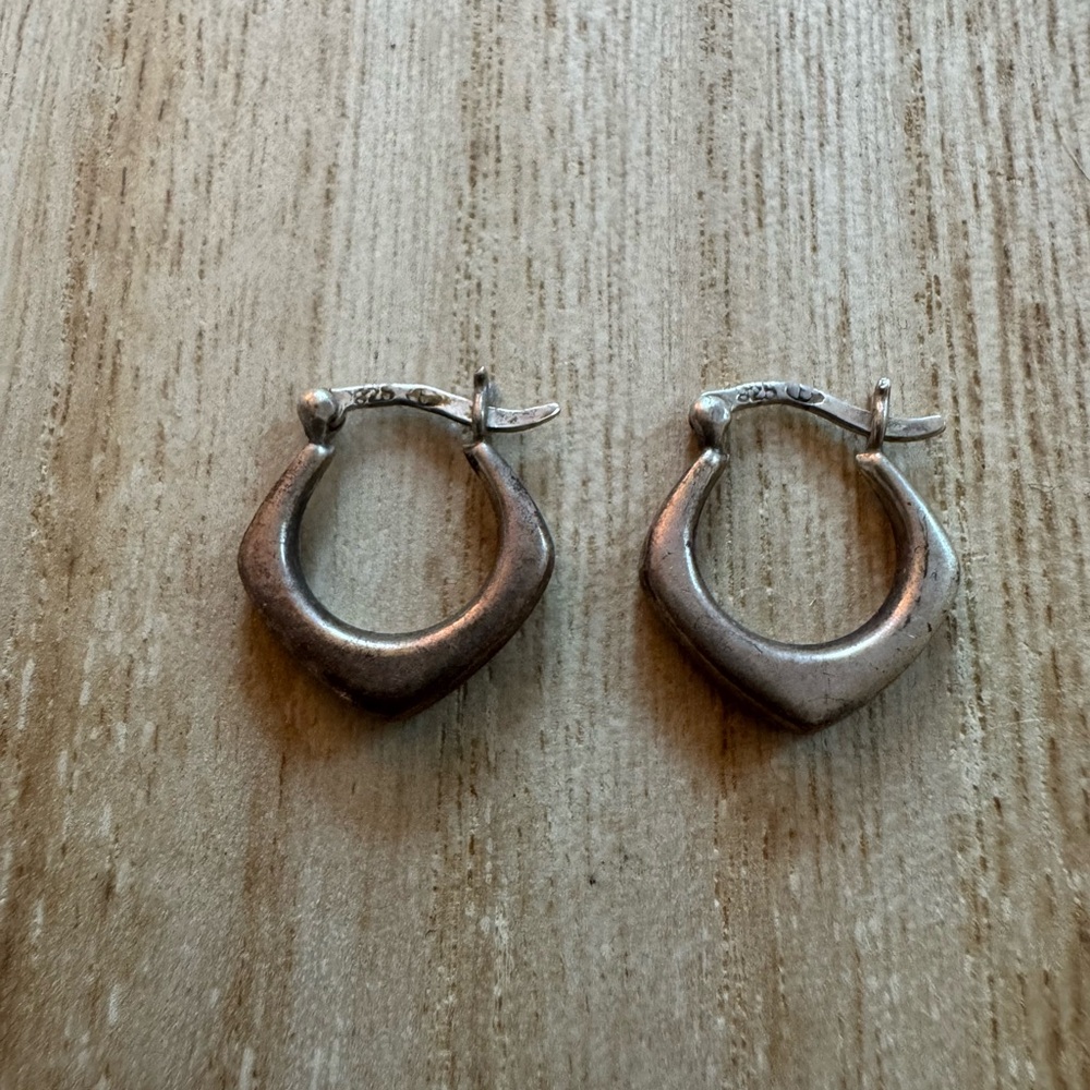 Sterling Silver Square Hoop Earrings